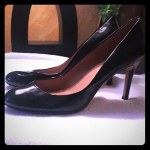 Ann Taylor Sleek Black Leather Upper/Sole Heels 7M